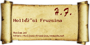 Hollósi Fruzsina névjegykártya
